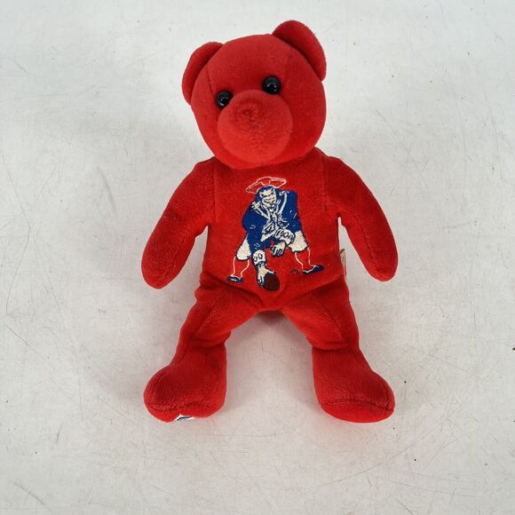 New England Patriots Established 1960 Team Beans Bear Beanie Red NFL Football - Picture 1 of 4
